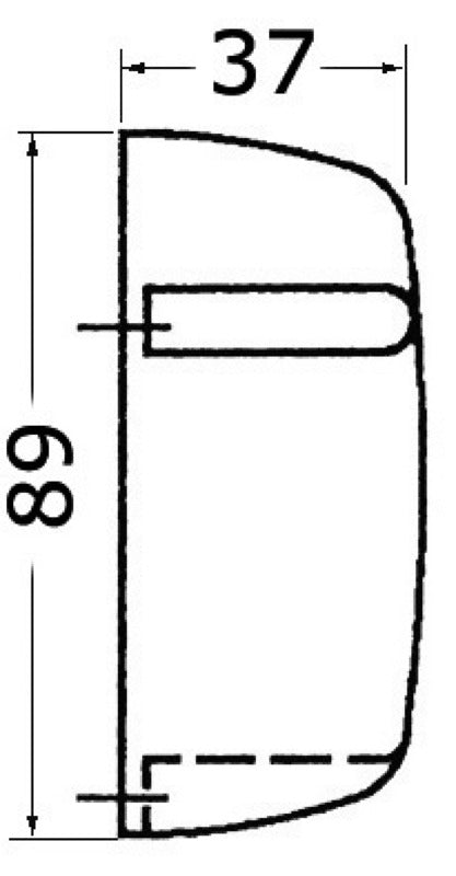 Courtesylampa, vattentät, med klar plexiglasslins