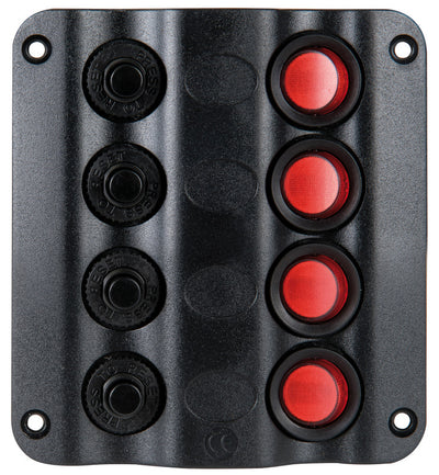 Wave Design -sähköinen ohjauspaneeli keinukytkimillä ja LED-merkkivaloilla