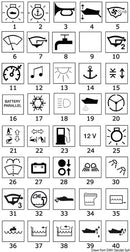 Toggles with lighted symbols