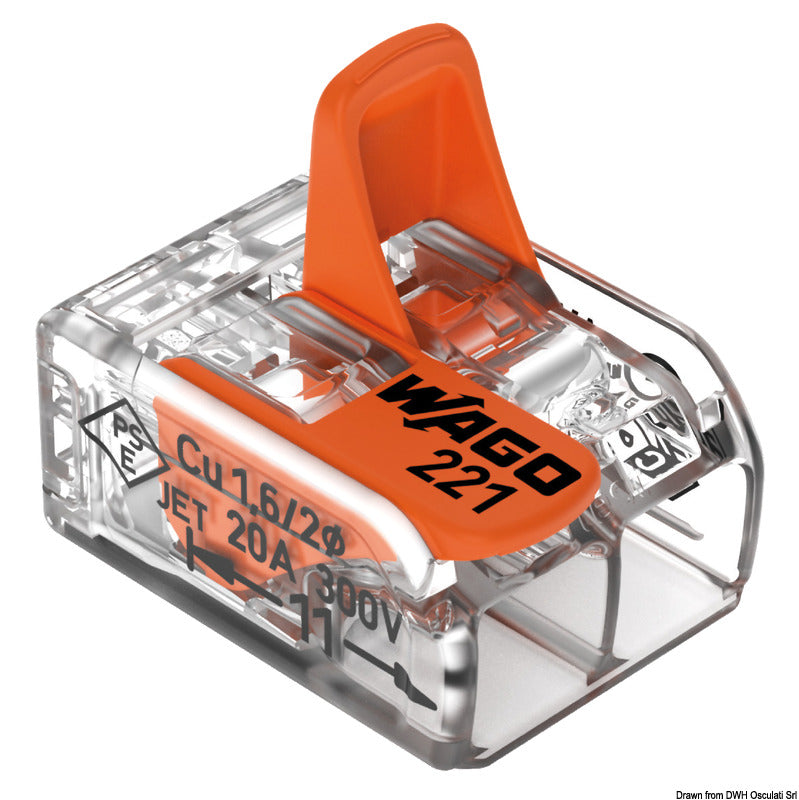 WAGO®-sarjan 221 liitosliittimet, joissa on napsautusavaus/-sulkeutuminen