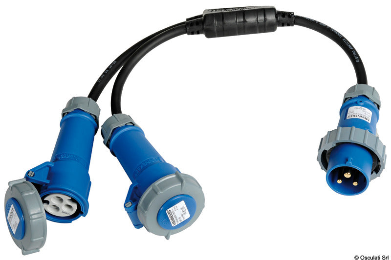 Kaksoispistoke telakan virtalähteeseen liittämistä varten