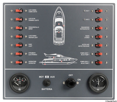 Sähköinen ohjauspaneeli, jossa on 14 kytkintä