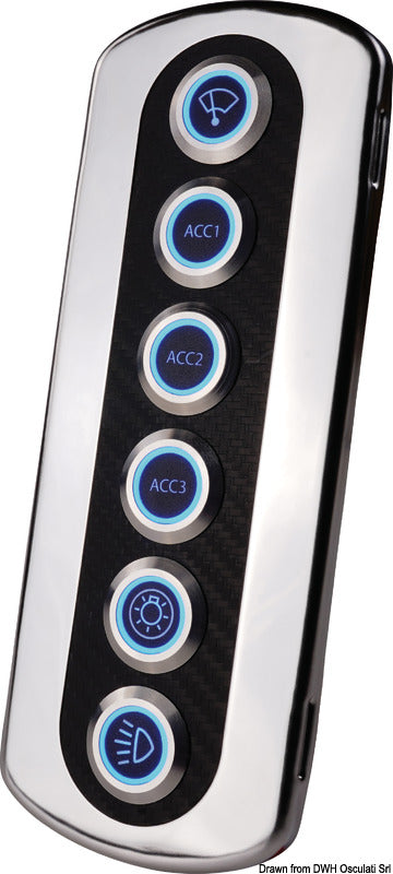 Taustavalaistut hiilikuitupaneelit litteille kytkimille