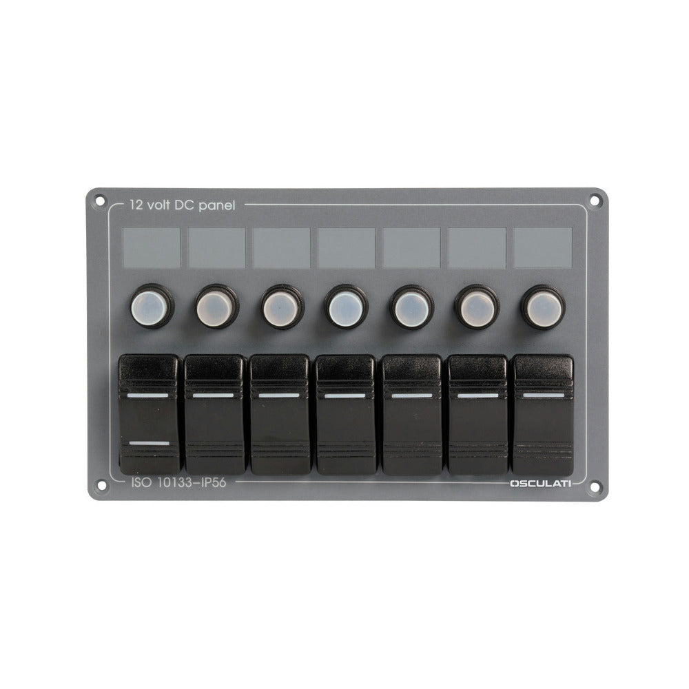 Horizontal electrical panel with 7 switches
