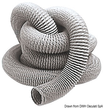 Metal-reinforced fiberglass and PVC hose for electric blowers