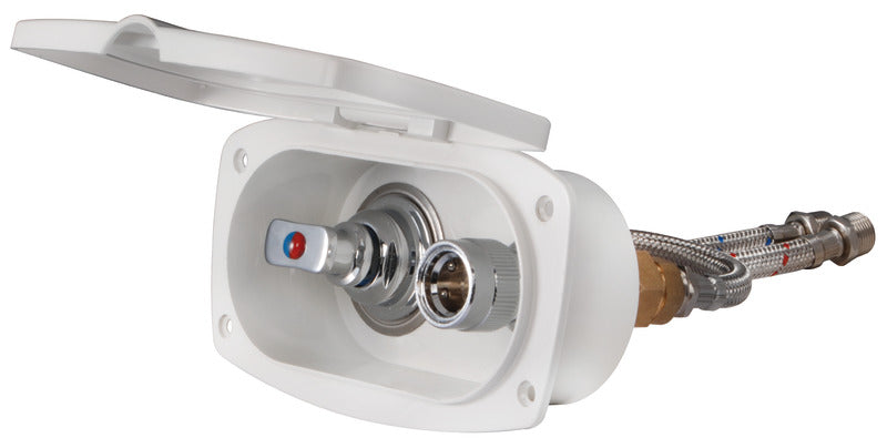 New Edge hose connector/water hook-up with hot/cold water mixer