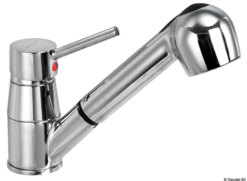 Diana swivelling mixer with ceramic cartridge and removable two-jet shower
