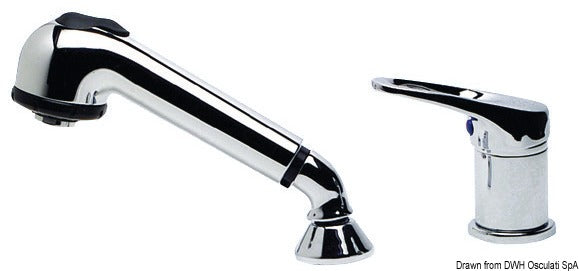 Olivia single-control chromed mixer + removable chromed shower