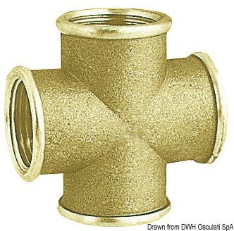 Cross T brass joint (all female outlets)