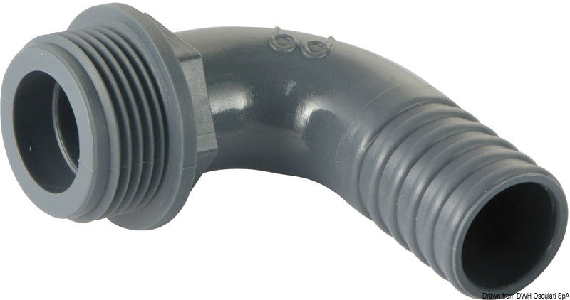 90° polypropylene male hose connector