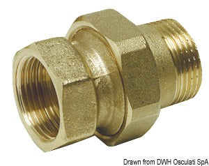 3-piece straight connectors fitted with sleeve, sphero-conical seal and o-ring