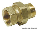 3-piece straight connectors fitted with sleeve, sphero-conical seal and o-ring