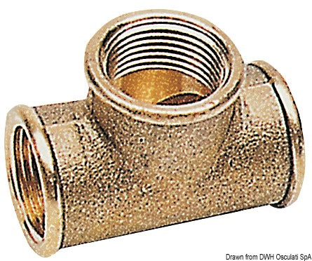 Messing T-fitting 1" x 3/4" x 1"