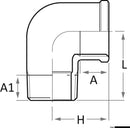 GUIDI bronsig H-U 90° vinkelkoppling