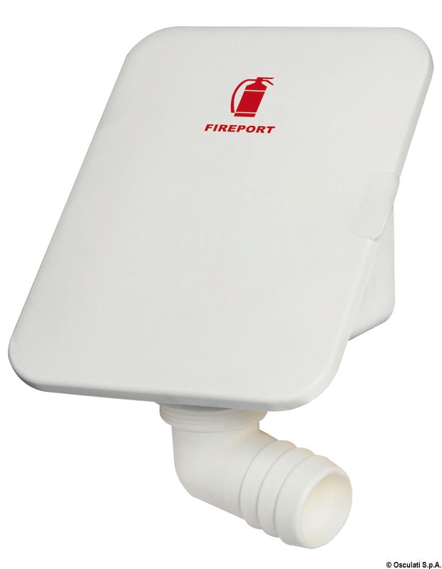 Fireport hose connector 90° hatch