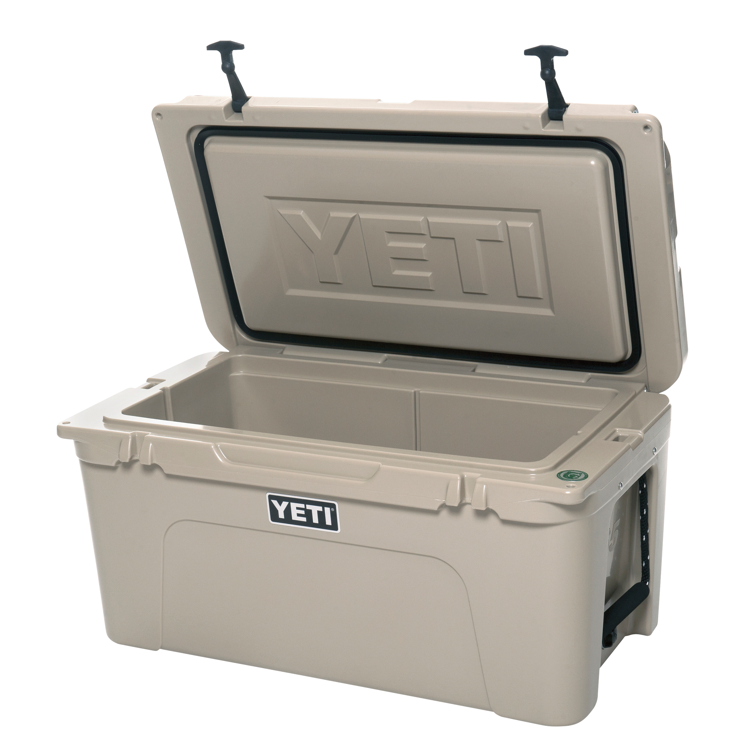 YETI Tundra 65, Tan, three-quarter view