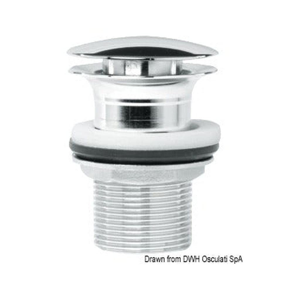 Push-Pull chrome-plated brass drain