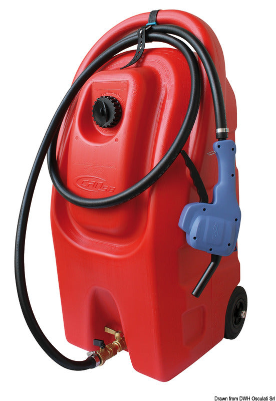 Portable tank with wheels for gasoline
