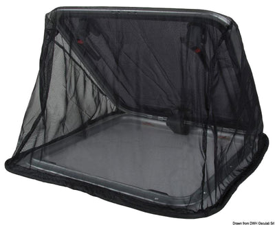 Flyscreen mesh for hatches for outdoor purposes