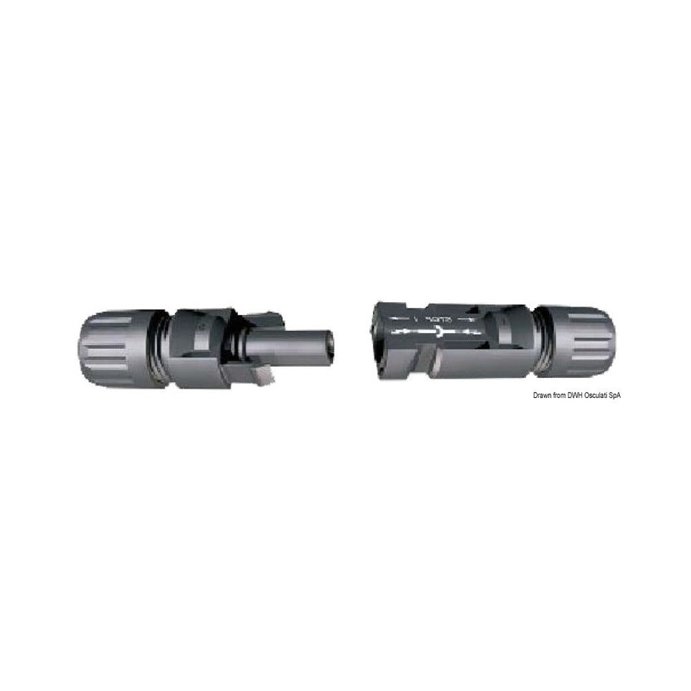 Pair of MC4 male + female connectors, IP67 for ins