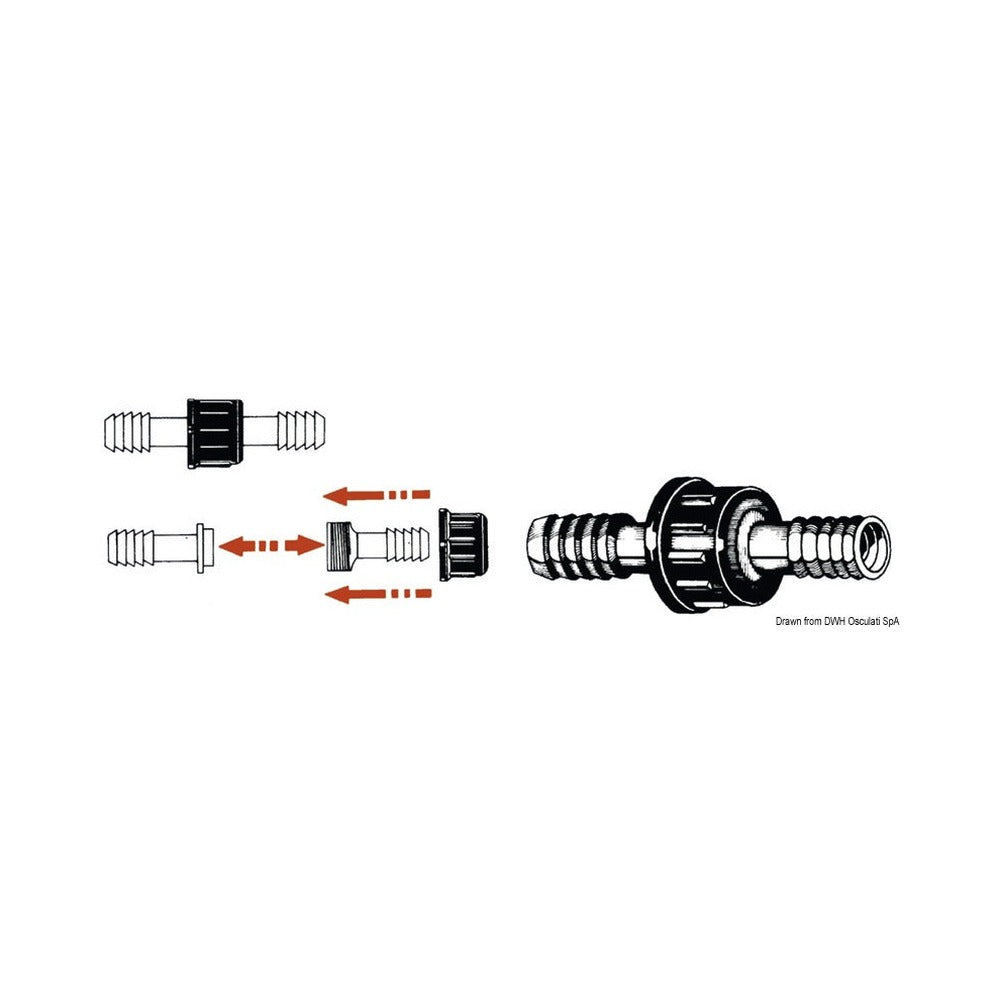 Nylon cylindrical water hose joints