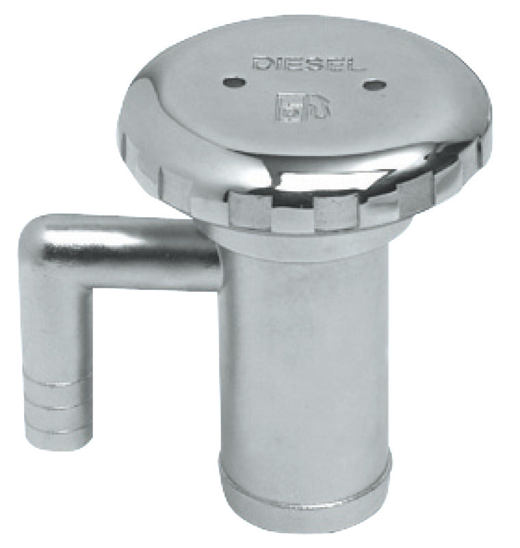 Blankpolerade tankpluggar i rostfritt stål AISI 316, utrustade med inbyggd ventil