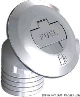 Chromed brass deck filler with key