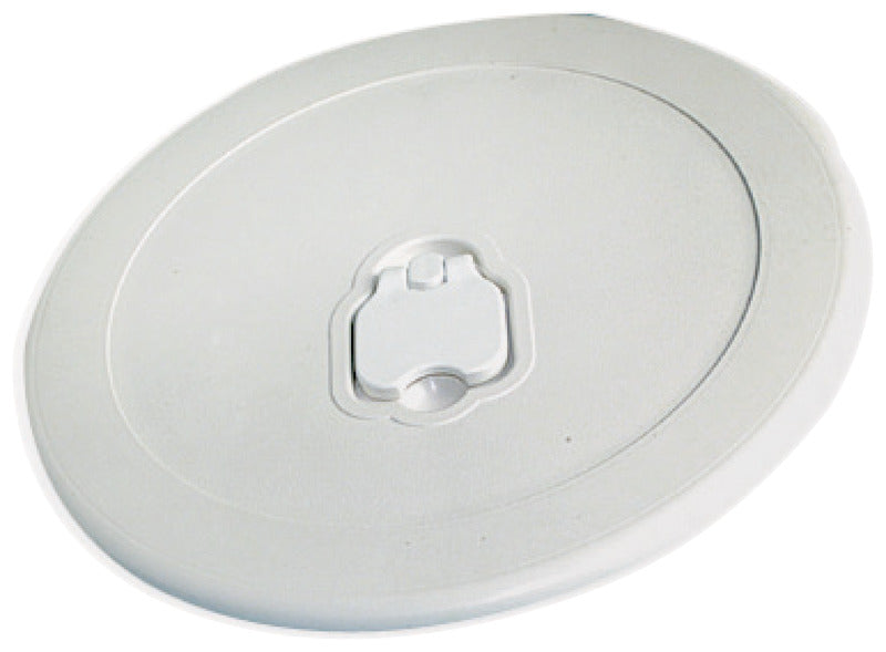 Hatch fitted with hidden screws and cam cover locking