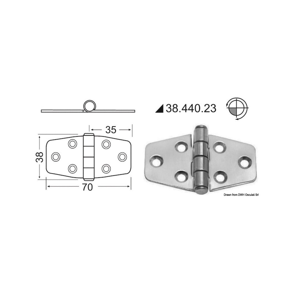 Hinges 2 mm thickness