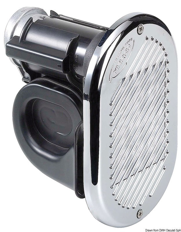 Sähköpneumaattinen HURRICANE-torvi, jossa on sisäänrakennettu kompressori trumpettiin