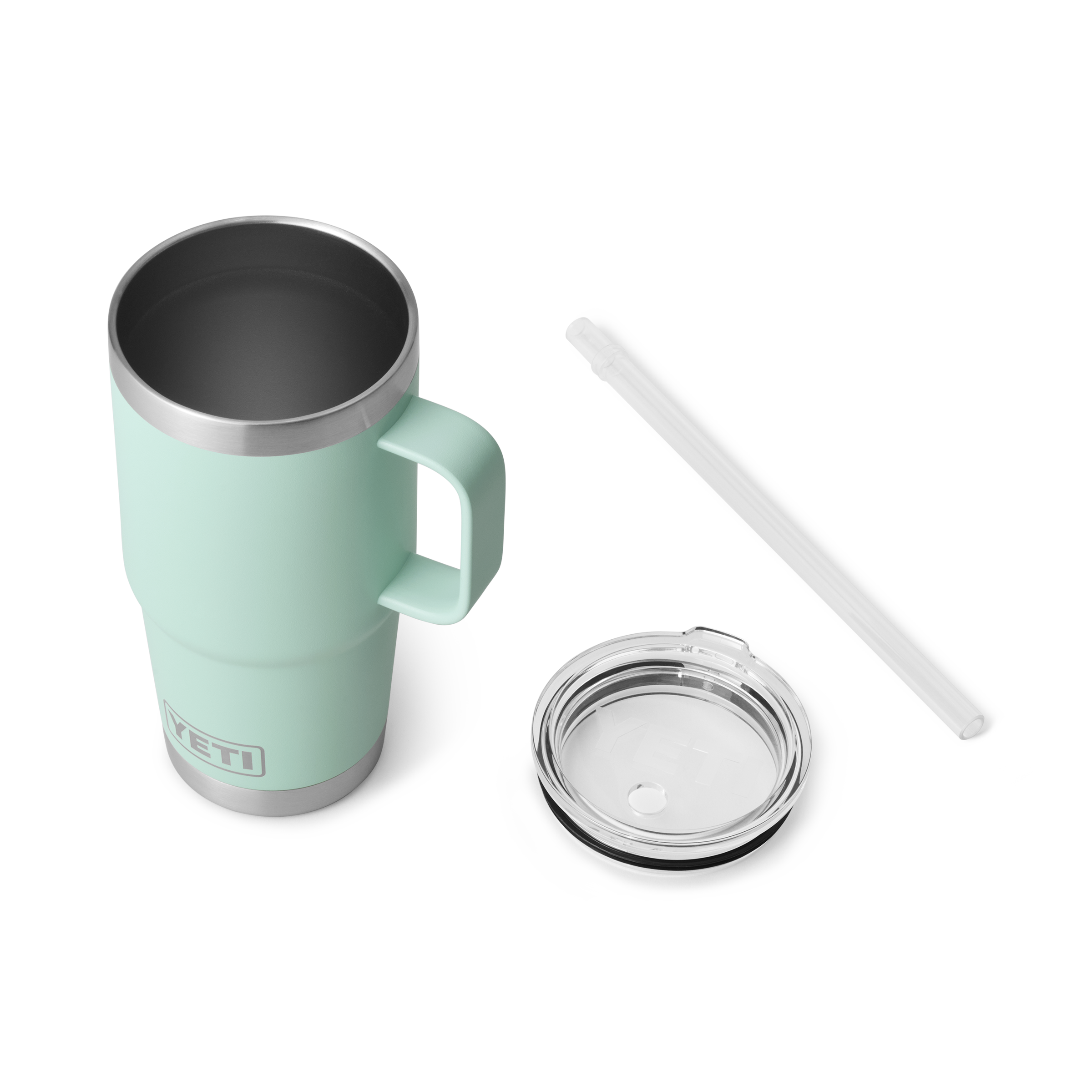 YETI Rambler 25 oz Straw Mug 2.0 Seafoam three-quarter view no lid