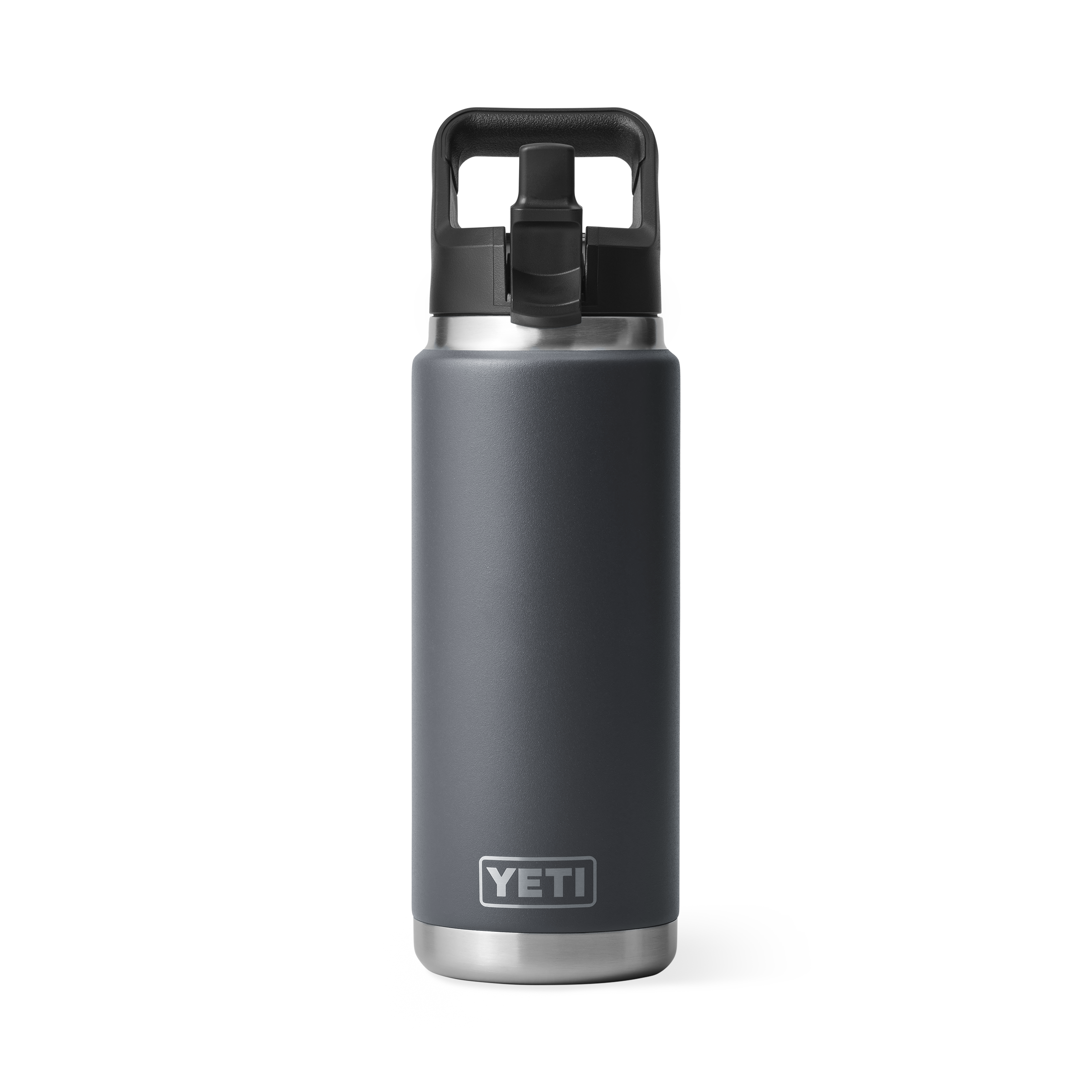 YETI Rambler 26 oz Bottle Chug Charcoal front view up