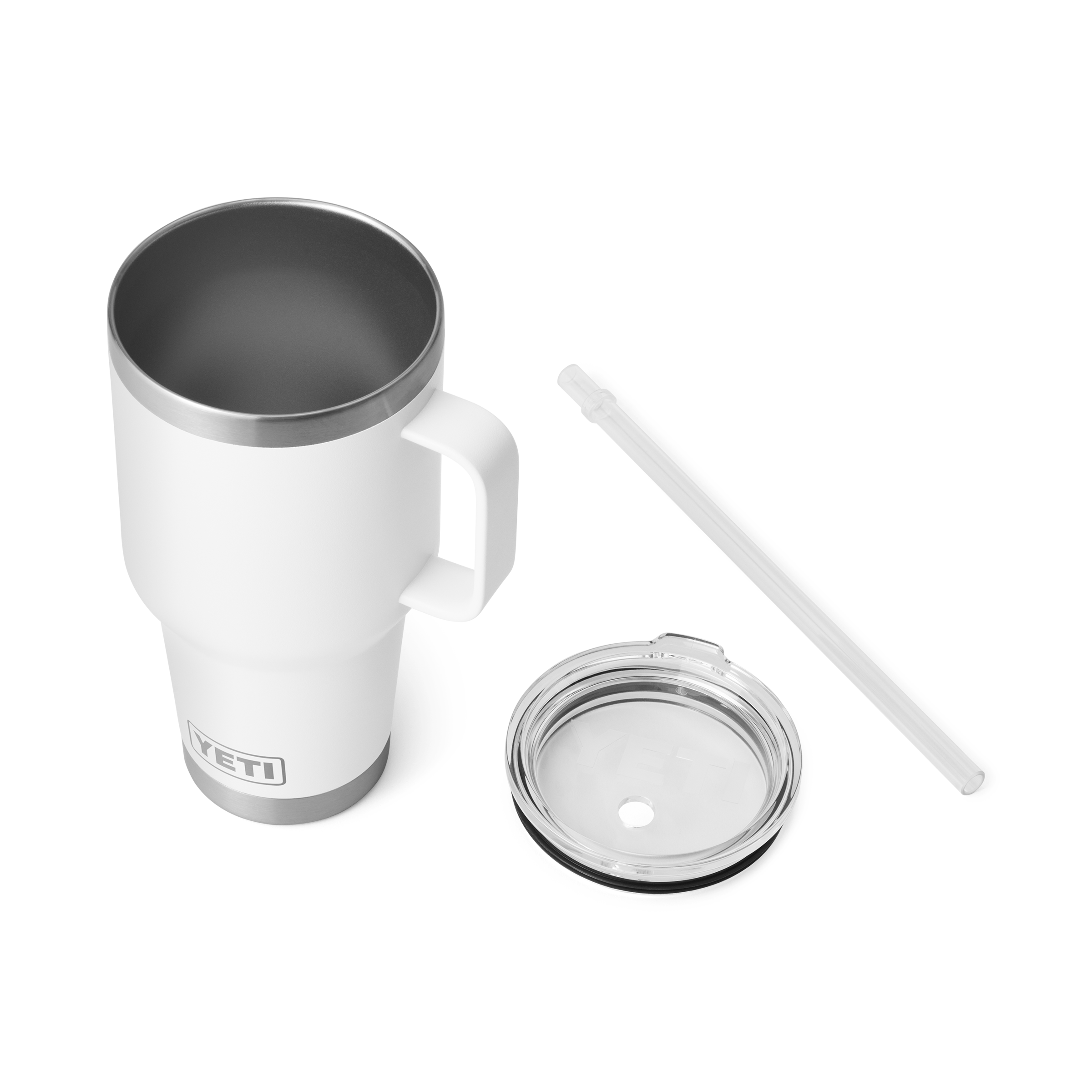 YETI Rambler 25 oz Straw Mug 2.0 White three-quarter view no lid