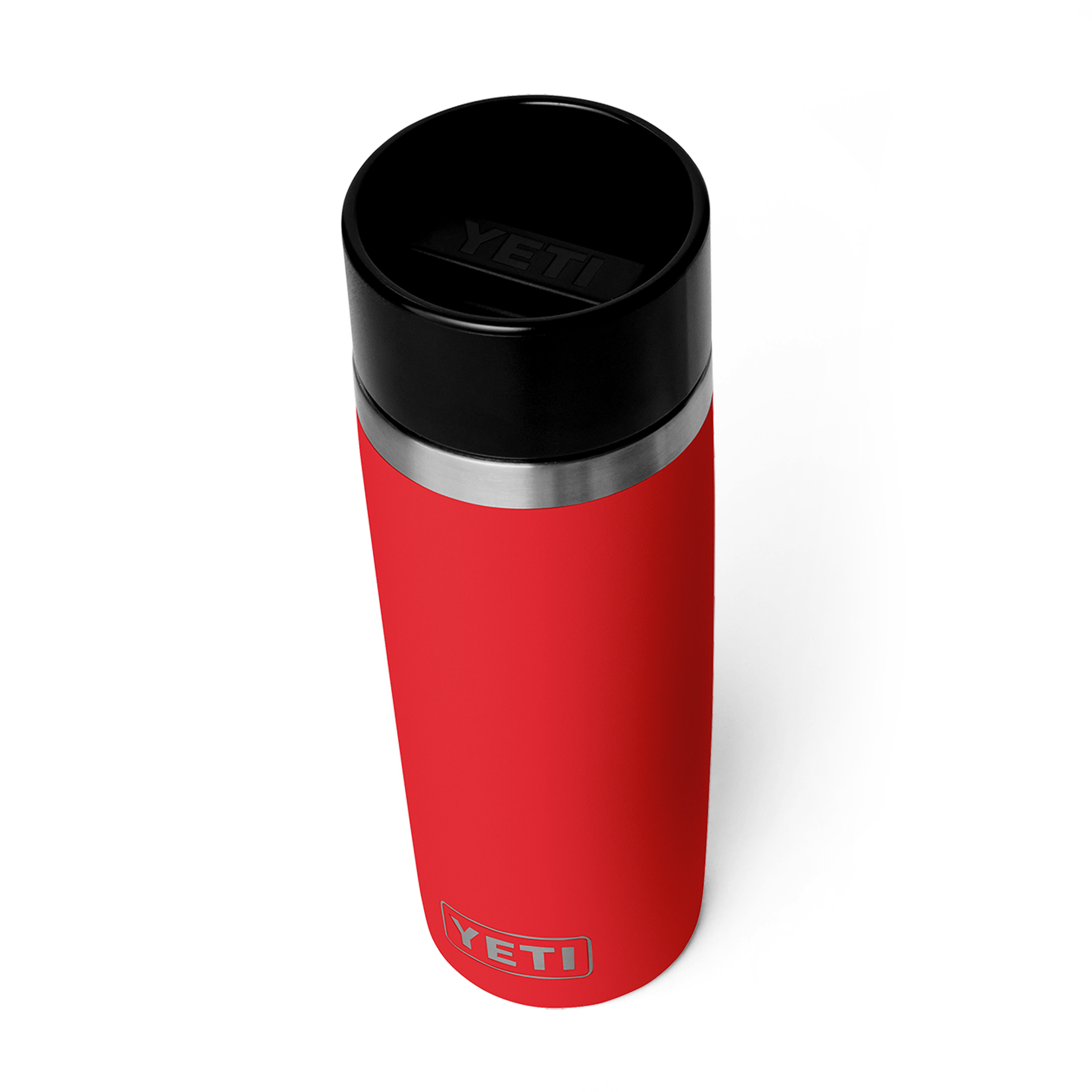 YETI Rambler 16 oz Travel Bottle Rescue Red three-quarter view