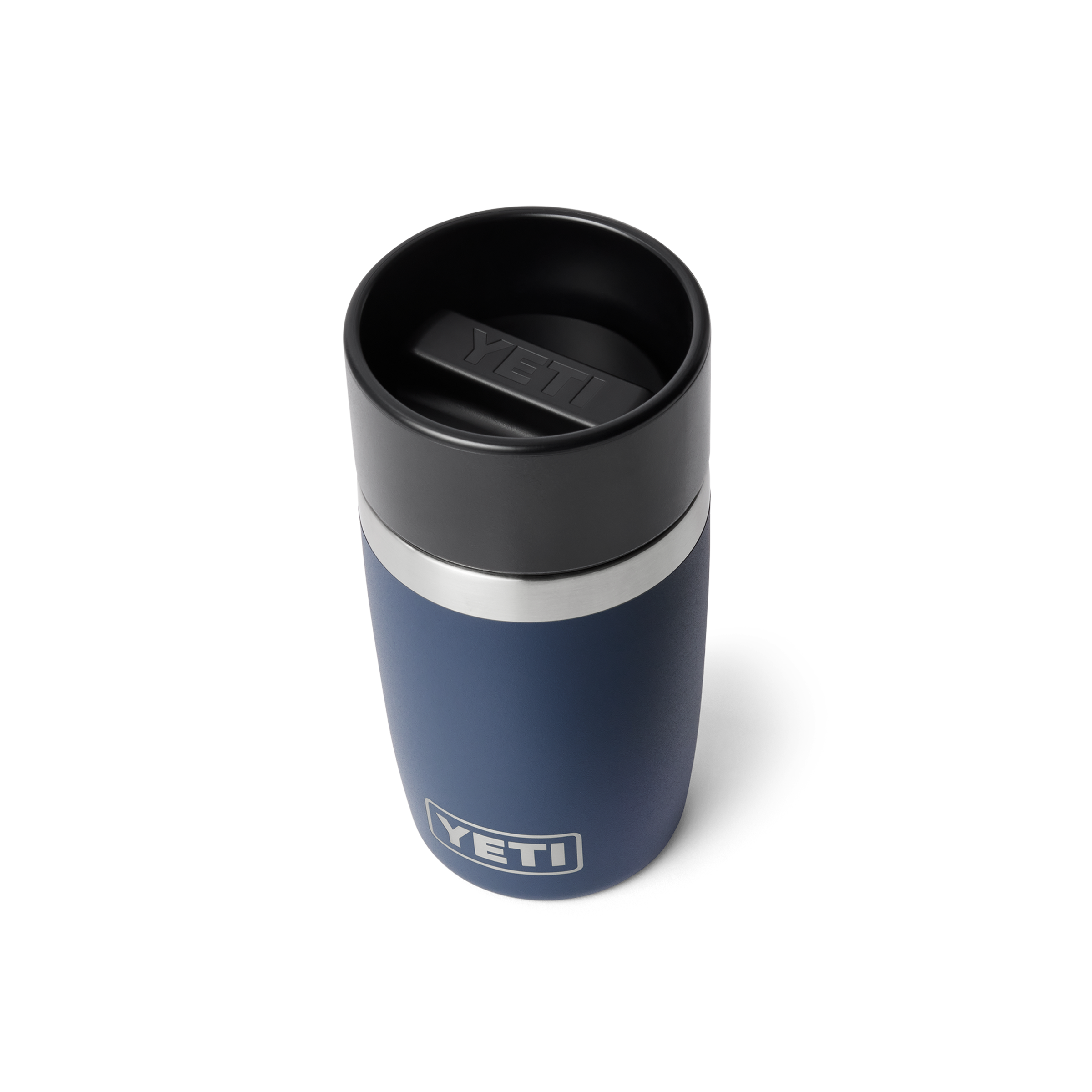 YETI Rambler 8 oz Travel Bottle Navy three-quarter view