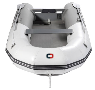 Dinghy with high-stiffness inflatable deck floor