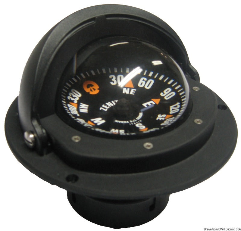 RIVIERA Zenit 3" recess fit compass with telescopic anti-glare screen