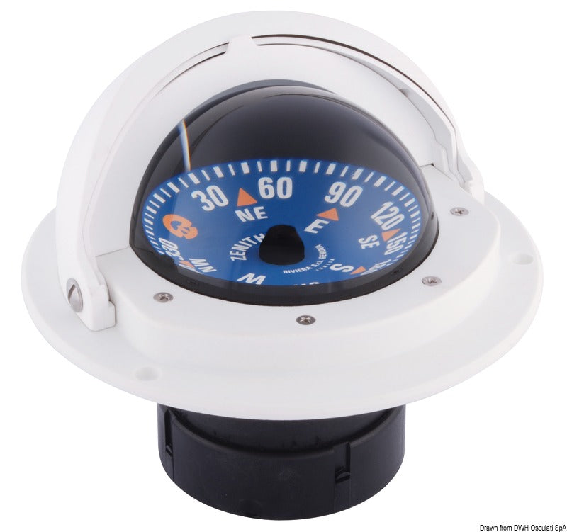 RIVIERA Zenit 3" recess fit compass with telescopic anti-glare screen