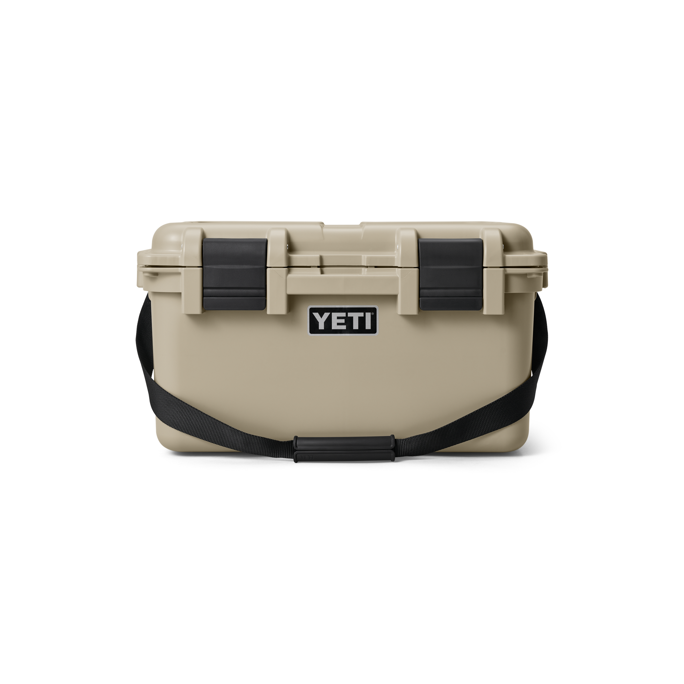 YETI LoadOut GoBox 30 2.0 Tan front view closed