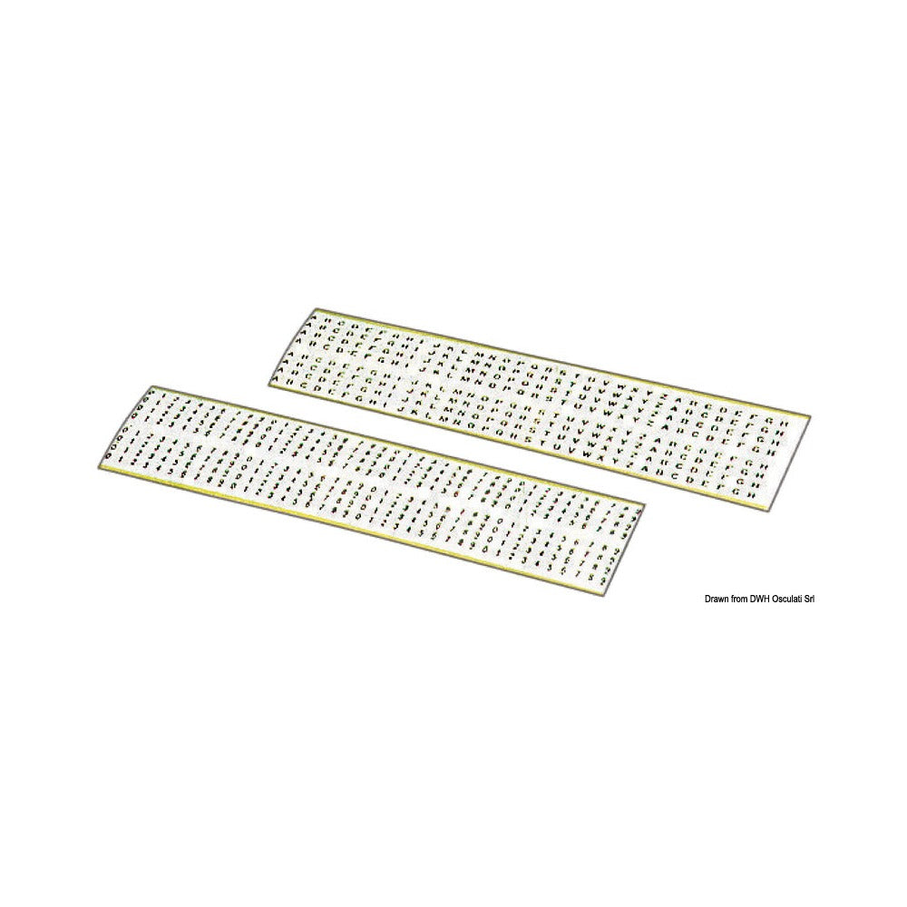 Self-adhesive numbers and letters, black on white 