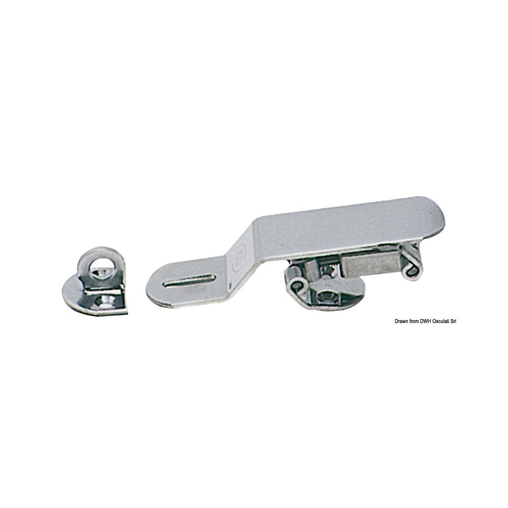 Peak toggle fastener fitted with padlock eye