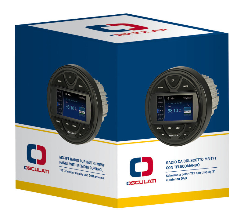 Radio for instrument panel with remote control and DAB antenna