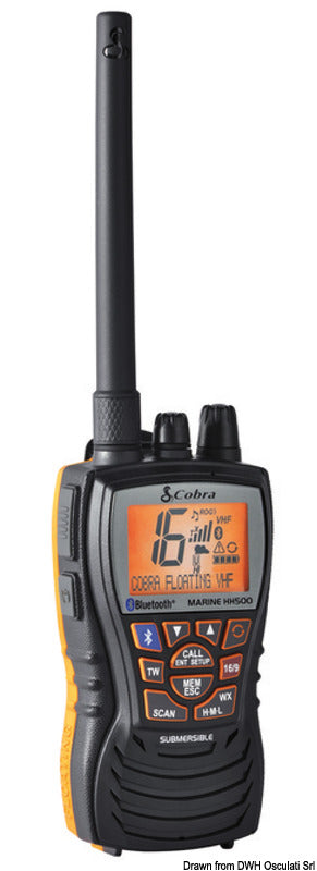 VHF COBRA MARINE MR HH500 Bluetooth – flytande