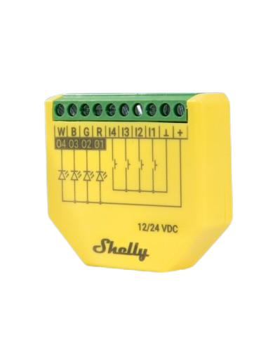 Shelly Plus RGBW PM LED-nauhaohjain, 2 kpl, 12–24 V DC