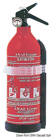 MED type-approved powder extinguisher with pressure gauge