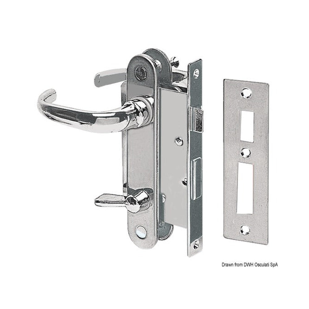 Lock for W.C. units, fitted with internal locking 
