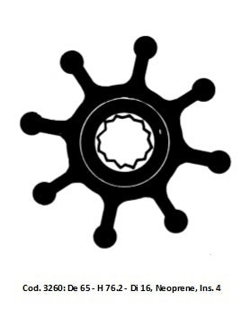 Impeller Ancor 3260 · Ø 65.2 × 76.65 mm