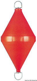 Blown polyethylene buoys with through-rod