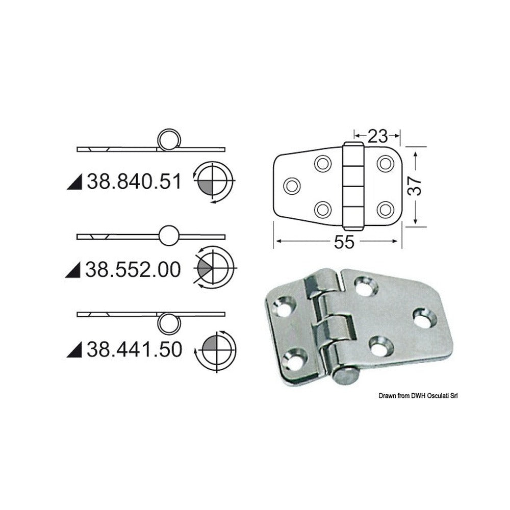 Hinges 2 mm thickness