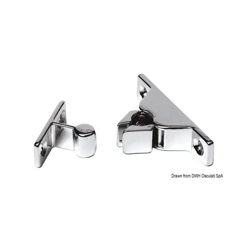 Snap latch made of chromed brass